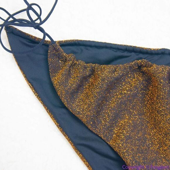 NEW It's Now Cool Gathered Tie Pant bikini Lurex,‎ M - Picture 9 of 13
